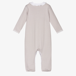 Magnolia Baby-Grey Pima Cotton Babygrow | Childrensalon Outlet