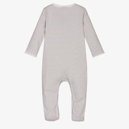 Magnolia Baby-Grey Pima Cotton Babygrow | Childrensalon Outlet