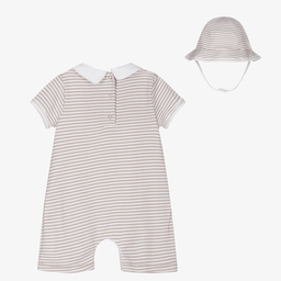 Magnolia Baby-Grey Pima Cotton Babysuit Set | Childrensalon Outlet