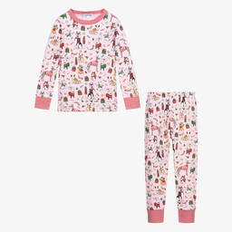 ماغنوليا بيبي-بيجاما قطن بيما لون زهري للبنات | Childrensalon Outlet