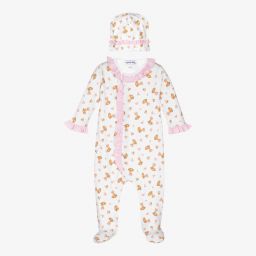 ماغنوليا بيبي-طقم بيبي غرو قطن بيما لون أبيض للمولودات | Childrensalon Outlet
