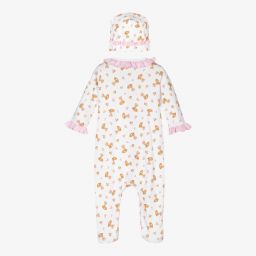 ماغنوليا بيبي-طقم بيبي غرو قطن بيما لون أبيض للمولودات | Childrensalon Outlet