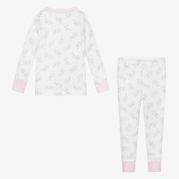 Magnolia Baby-بيجاما قطن بيما لون أبيض للبنات | Childrensalon Outlet