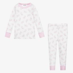 Magnolia Baby-بيجاما قطن بيما لون أبيض للبنات | Childrensalon Outlet