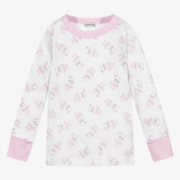 Magnolia Baby-بيجاما قطن بيما لون أبيض للبنات | Childrensalon Outlet