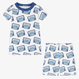 Magnolia Baby-بيجاما شورت قطن بيما لون أبيض للأولاد | Childrensalon Outlet