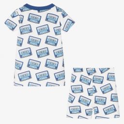 Magnolia Baby-بيجاما شورت قطن بيما لون أبيض للأولاد | Childrensalon Outlet