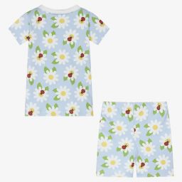 Magnolia Baby-بيجاما شورت قطن بيما لون أزرق للبنات | Childrensalon Outlet