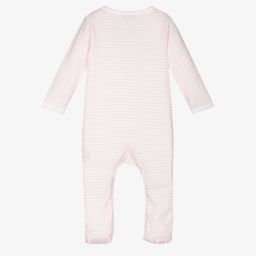 Magnolia Baby-Pink Pima Cotton Babygrow | Childrensalon Outlet