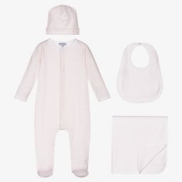 Magnolia Baby-Pink Pima Cotton Babysuit Set | Childrensalon Outlet