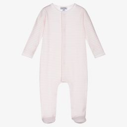 Magnolia Baby-Pink Pima Cotton Babysuit Set | Childrensalon Outlet