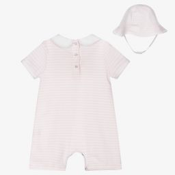 Magnolia Baby-Pink Pima Cotton Babysuit Set | Childrensalon Outlet
