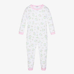 Magnolia Baby-بيجاما قطن بيما لون أبيض وزهري للبنات | Childrensalon Outlet