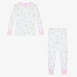 Magnolia Baby-بيجاما قطن بيما لون أبيض وزهري للبنات | Childrensalon Outlet