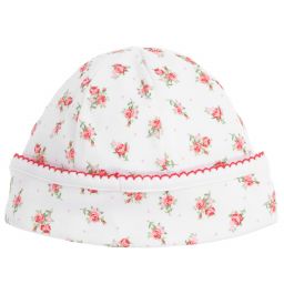 Magnolia Baby-Бело-розовая шапочка из хлопка пима | Childrensalon Outlet