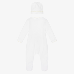 Magnolia Baby-Белый комбинезон и шапочка с пчелой | Childrensalon Outlet