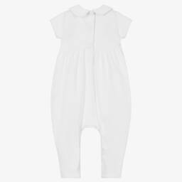 Magnolia Baby-White Blessed Cross Pima Cotton Babygrow | Childrensalon Outlet