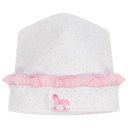 Magnolia Baby-White Pima Cotton Baby Hat | Childrensalon Outlet