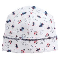 Magnolia Baby-White Pima Cotton Baby Hat | Childrensalon Outlet