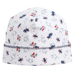 Magnolia Baby-White Pima Cotton Baby Hat | Childrensalon Outlet