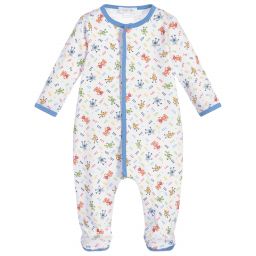 Magnolia Baby-White Pima Cotton Babygrow | Childrensalon Outlet