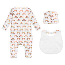 ماغنوليا بيبي-طقم بيبي غرو قطن بيما جيرسي لون أبيض | Childrensalon Outlet