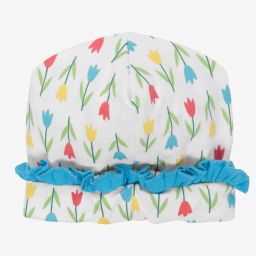 ماغنوليا بيبي-قبعة قطن بيما لون أبيض للمولودات | Childrensalon Outlet