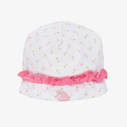 ماغنوليا بيبي-قبعة قطن بيما لون أبيض للمولودات | Childrensalon Outlet