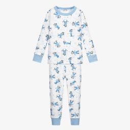 Magnolia Baby-White Pima Cotton Ski Pyjamas | Childrensalon Outlet