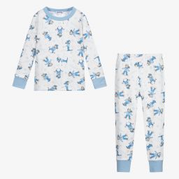 Magnolia Baby-White Pima Cotton Ski Pyjamas | Childrensalon Outlet