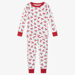 Magnolia Baby-Бело-красная пижама из хлопка | Childrensalon Outlet