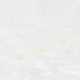 Magnolia Baby-Бело-желтое одеяло из хлопка со сборками (74см) | Childrensalon Outlet