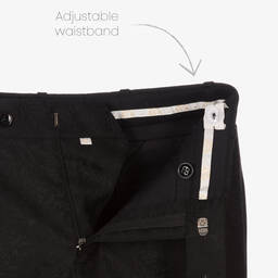 Maison Ava-Черный жаккардовый костюм с вышивкой | Childrensalon Outlet