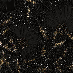 Maison Ava-Girls Black & Gold Pleated Tulle Dress | Childrensalon Outlet