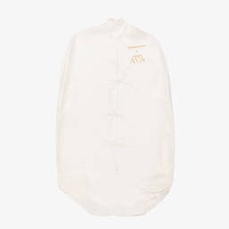 Maison Ava-Girls Ivory Embroidered Satin Organza Dress | Childrensalon Outlet