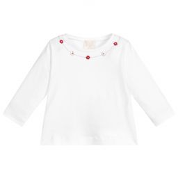 Malvi & Co-Baby Girls White Cotton Top | Childrensalon Outlet