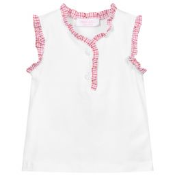 Malvi & Co-Baby Girls White Cotton Top | Childrensalon Outlet