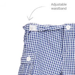 مالفي آند كو-Blue & White Check Baby Shorts | Childrensalon Outlet