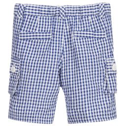 مالفي آند كو-Blue & White Check Baby Shorts | Childrensalon Outlet