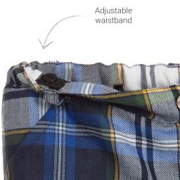 Malvi & Co-Boys Blue & Green Check Shorts | Childrensalon Outlet