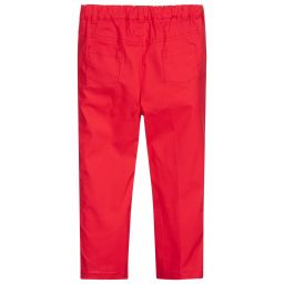 Malvi & Co-Boys Red Cotton Trousers | Childrensalon Outlet