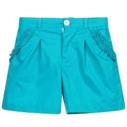 Malvi & Co-Girls Blue Cotton Shorts | Childrensalon Outlet
