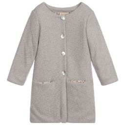 مالفي آند كو-معطف أطفال بناتي مزيج صوف لون رمادي | Childrensalon Outlet