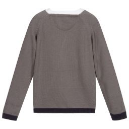 Malvi & Co-Grey Cotton Knitted Cardigan | Childrensalon Outlet
