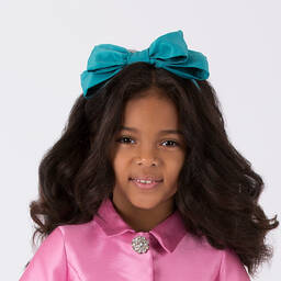ماما لوما-طوق للشعر ساتان لون أزرق تركواز للبنات | Childrensalon Outlet