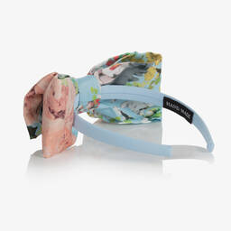 Mama Luma-Голубой атласный ободок с цветами для девочек | Childrensalon Outlet