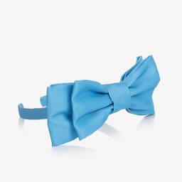 Mama Luma-Голубой атласный ободок с бантом для девочек | Childrensalon Outlet