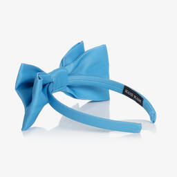 Mama Luma-Голубой атласный ободок с бантом для девочек | Childrensalon Outlet