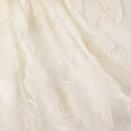 Mama Luma-Girls Cream Floral Tulle Skirt | Childrensalon Outlet