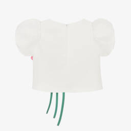 Mama Luma-Нежный кремовый атласный топ для девочек | Childrensalon Outlet